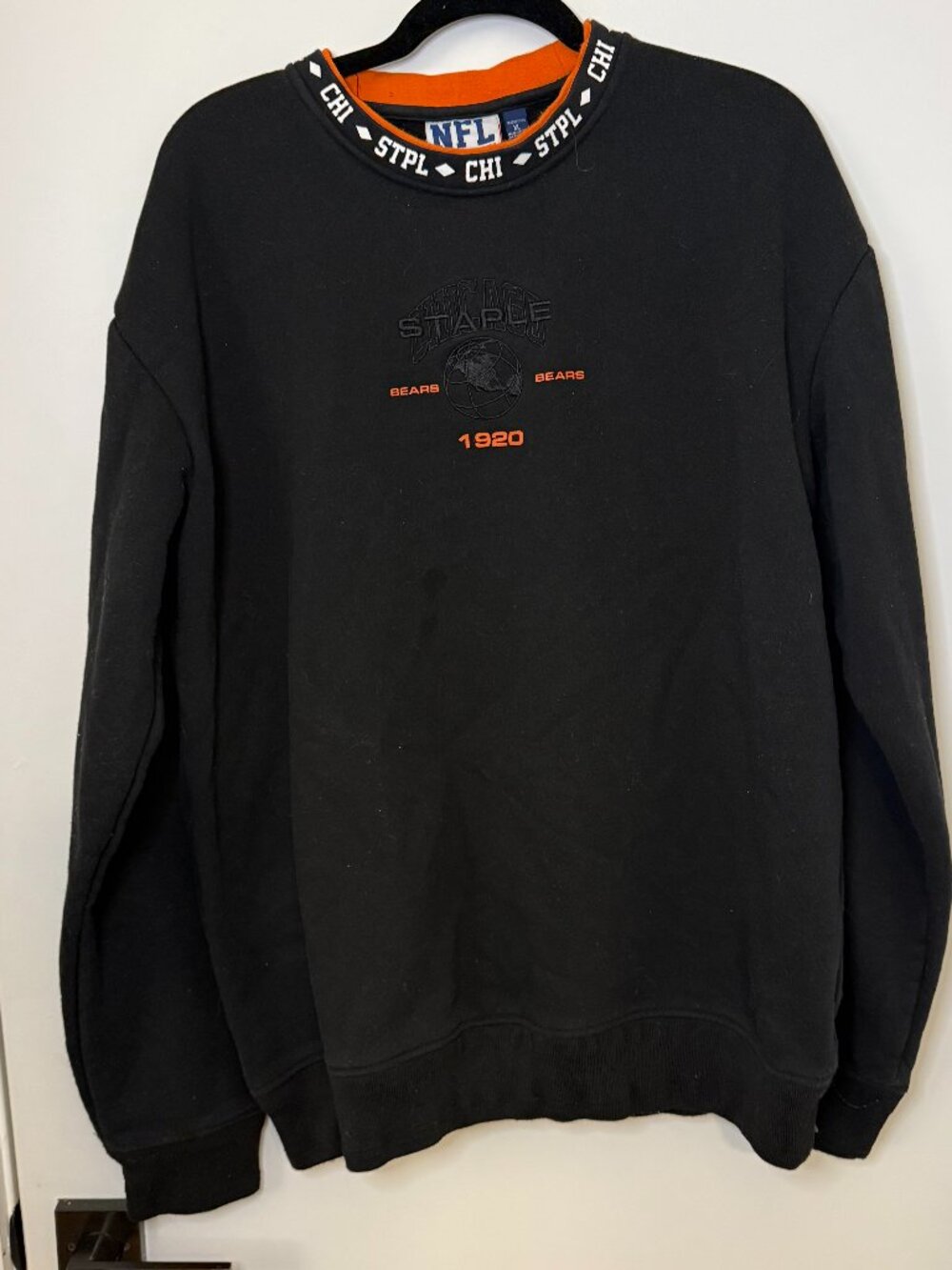 NFL Staple x Chicago Bears Streetwear Double Crewneck Sweater, XL